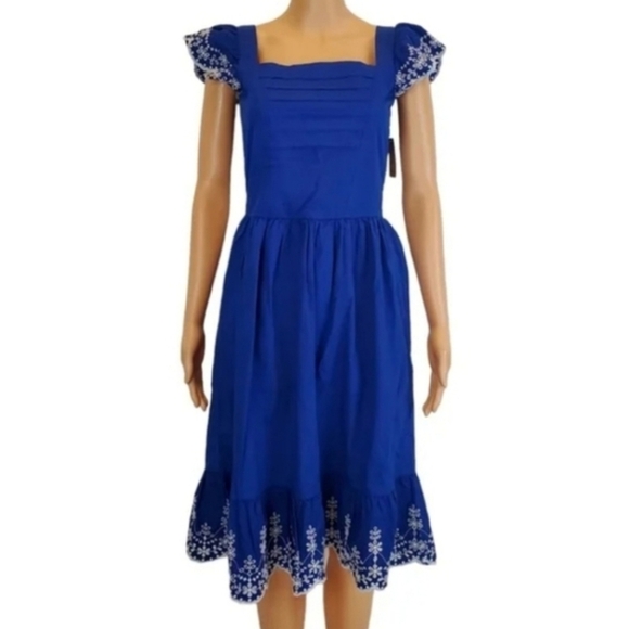 Gymboree Blue Belle Navy Narrow eyelet dress - Picture 2 of 10